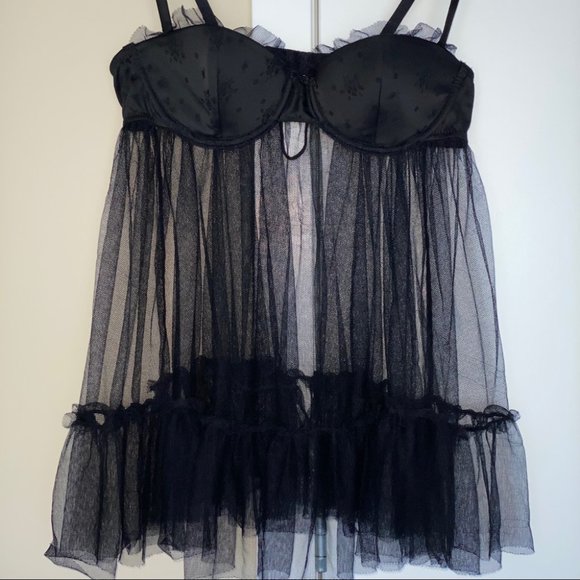 VS DREAM ANGELS STRIPED MESH BABYDOLL Sexy Little - Picture 2 of 8